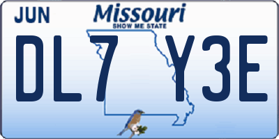 MO license plate DL7Y3E