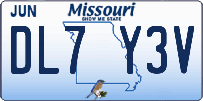 MO license plate DL7Y3V