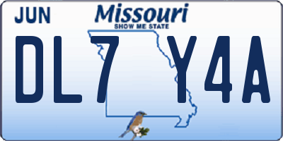 MO license plate DL7Y4A