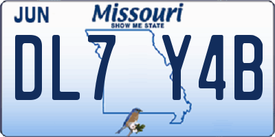 MO license plate DL7Y4B