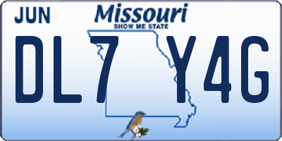 MO license plate DL7Y4G