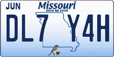 MO license plate DL7Y4H