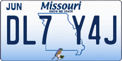 MO license plate DL7Y4J