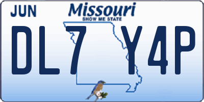 MO license plate DL7Y4P