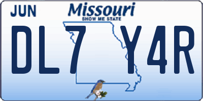 MO license plate DL7Y4R