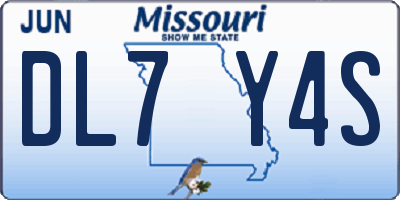 MO license plate DL7Y4S