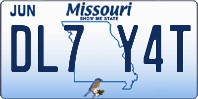 MO license plate DL7Y4T