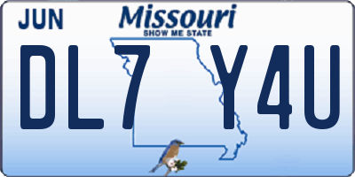 MO license plate DL7Y4U