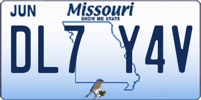 MO license plate DL7Y4V