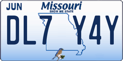 MO license plate DL7Y4Y