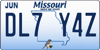 MO license plate DL7Y4Z
