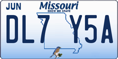 MO license plate DL7Y5A