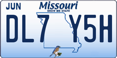 MO license plate DL7Y5H