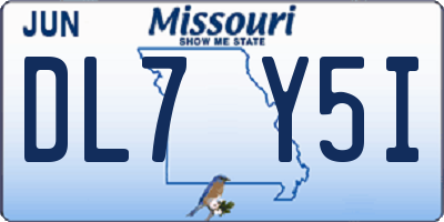 MO license plate DL7Y5I