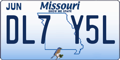 MO license plate DL7Y5L