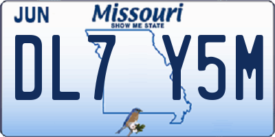 MO license plate DL7Y5M