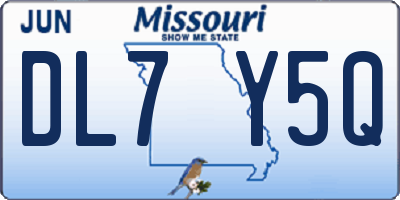 MO license plate DL7Y5Q