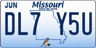 MO license plate DL7Y5U