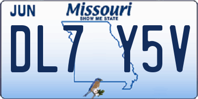 MO license plate DL7Y5V