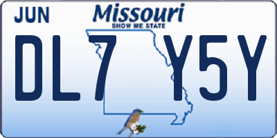 MO license plate DL7Y5Y