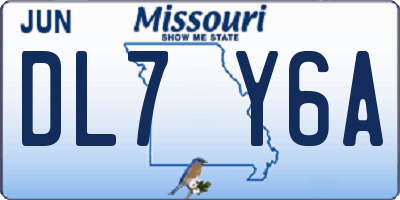 MO license plate DL7Y6A