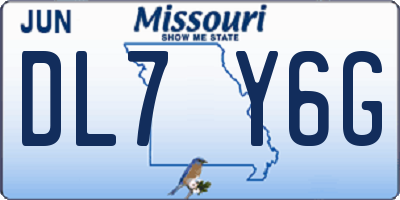 MO license plate DL7Y6G