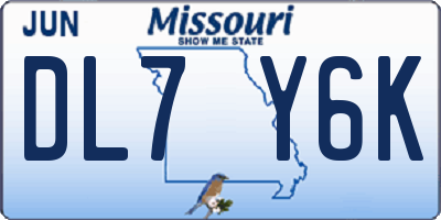 MO license plate DL7Y6K