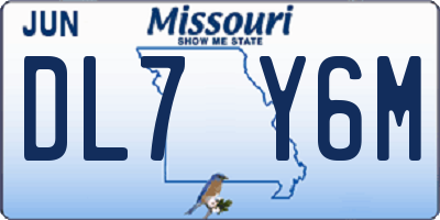 MO license plate DL7Y6M