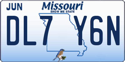 MO license plate DL7Y6N