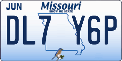 MO license plate DL7Y6P