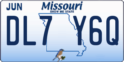 MO license plate DL7Y6Q
