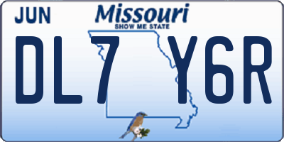 MO license plate DL7Y6R