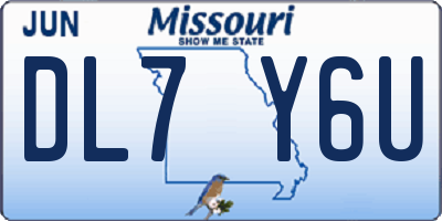 MO license plate DL7Y6U