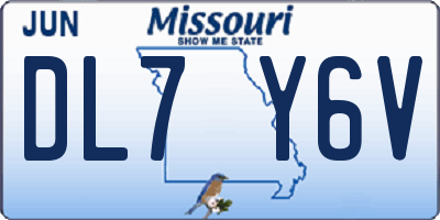 MO license plate DL7Y6V