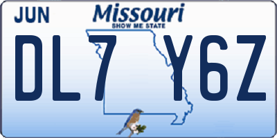 MO license plate DL7Y6Z
