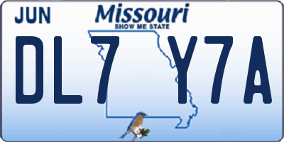 MO license plate DL7Y7A