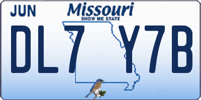 MO license plate DL7Y7B