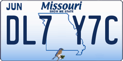 MO license plate DL7Y7C