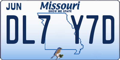 MO license plate DL7Y7D
