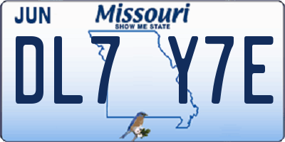 MO license plate DL7Y7E