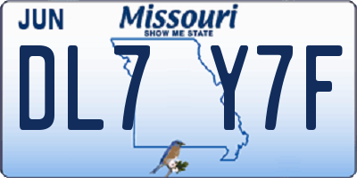 MO license plate DL7Y7F