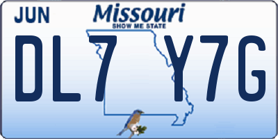 MO license plate DL7Y7G