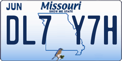 MO license plate DL7Y7H