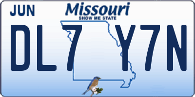 MO license plate DL7Y7N