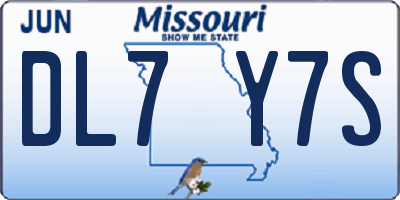 MO license plate DL7Y7S