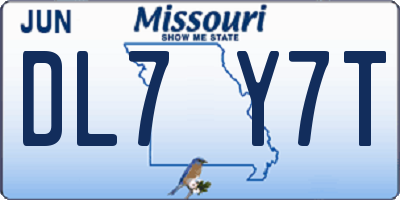 MO license plate DL7Y7T