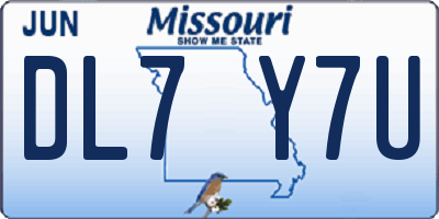 MO license plate DL7Y7U