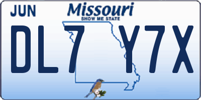 MO license plate DL7Y7X