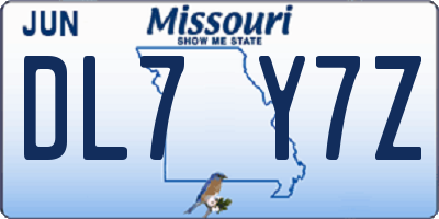 MO license plate DL7Y7Z