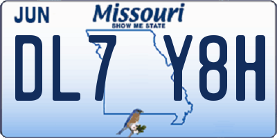 MO license plate DL7Y8H